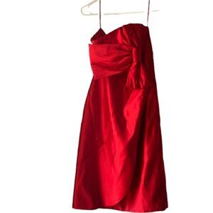 Jayson Brunsdon Red Satin Bow Sleeveless Dress